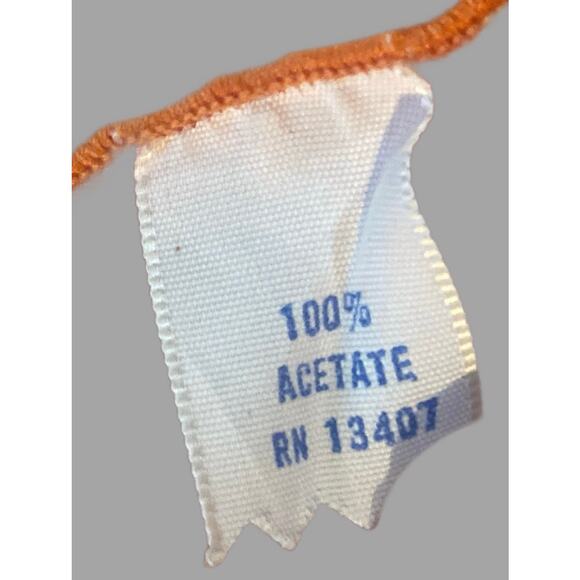 Sustainable Vintage Orange Polka Dot Acetate Scarf - Picture 2 of 2